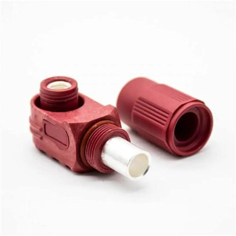 Pro Level Heavy Duty Right Angle Plug And Socket Connector For 8Mm 25Sq Mm Wiring Red IP65 Touchproof Busbar Lug Quick Swap Slick Design For Battery Storage EV HEV Work Rig Power Station 120 Amp - red plug components