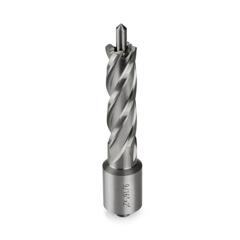 Annular cutter with Weldon shank, 9/16 in cutting diameter, 2 in depth, HSS for magnetic drill press