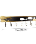 Creative Goldfish Wall Mount Coat Hook Built Tough Durable Metal Entryway Organizer with 7 hooks, 28.7 x 7 inches.