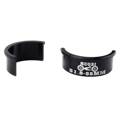 Aluminum Alloy Handlebar Shim 31 8mm To 35mm Fit For MTB Road Mountain And Fixed Gear Bikes, black curved shim visible