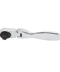 Dual Head 72 Tooth Ratchet Wrench With One Hand Quick Release Socket Driver for effortless auto repair work, chrome finish, ergonomic handle.