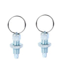 Heavy Duty Galvanized Carbon Steel Indexing Plunger With Pull Ring Lock Pin, set of two, used for assembly line vibration control.