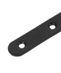 Black section of Beefy Stainless Steel Flat Brace Brackets Set for Wood Furniture Repair, heavy duty and easy to install.