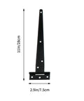 10 Pack Galvanized T Shape Heavy Duty Hinges For Outdoor Gates Barn Doors Sheds And Furniture Durable Iron Hardware Easy Install Triangle Door Buckles Weather Resistant Gate Hinges For DIY Projects, single hinge with measurements