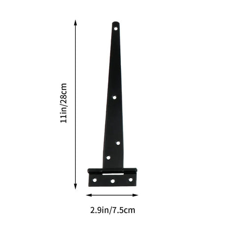 10 Pack Galvanized T Shape Heavy Duty Hinges For Outdoor Gates Barn Doors Sheds And Furniture Durable Iron Hardware Easy Install Triangle Door Buckles Weather Resistant Gate Hinges For DIY Projects, single hinge with measurements