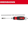 27-In-1 Screwdriver Set With M-BIT RCHT, Red Handle, 48-22-2904, dimensions shown, 10.12 inches by 1.57 inches