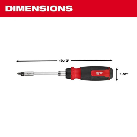 27-In-1 Screwdriver Set With M-BIT RCHT, Red Handle, 48-22-2904, dimensions shown, 10.12 inches by 1.57 inches