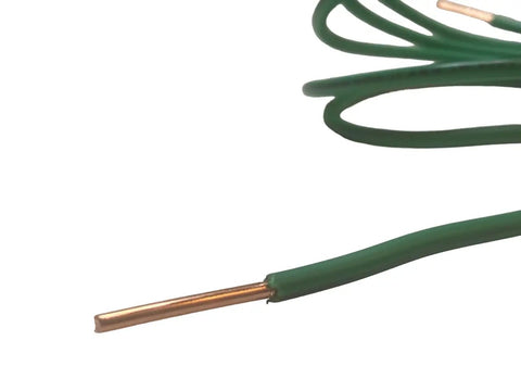 Close-up of Antenna Grounding Kit With 10 AWG Solid Copper Wire 5ft And PPC Coax Ground Block For Indoor Outdoor Use