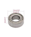 MR105ZZ High Speed Bearing Set For Motors And Water Pumps, chrome steel bearing with C3 radial clearance dimensions shown