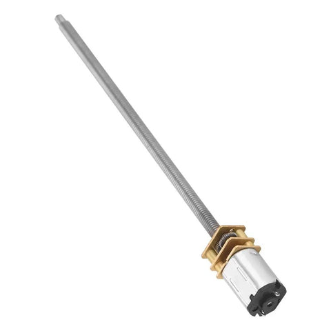 Built Tough N20 Linear Actuator DC Reduction Motor Loaded With Pure Copper Coils 6V 12V 500RPM Range And 100MM M4 Shafts close-up view.