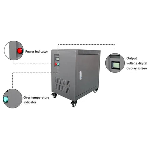 5 kVA 3 Phase Isolation Transformer For Industrial Use Dry Type Copper Winding Power Converter Three Phase Step Up Down Voltage Transformer 240V To 380V Heavy Duty Built Tough Industrial Grade with display