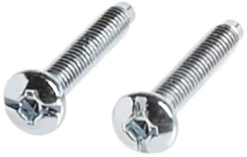 Close-up of two metal screws, compatible with White Ceiling Lamp Holder With Pull Chain 250W 250V Medium Base A26 Lampholder Plastic