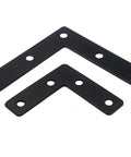 Two Size Black Iron Corner Braces With Screws For Picture Frames 2x2 Inches And 3 And 1 Eighth Inches Square Flat L Angle Brackets