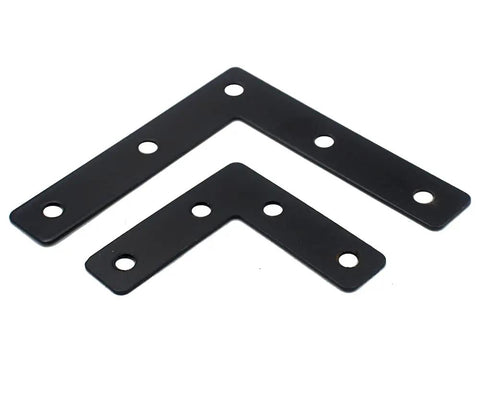 Two Size Black Iron Corner Braces With Screws For Picture Frames 2x2 Inches And 3 And 1 Eighth Inches Square Flat L Angle Brackets