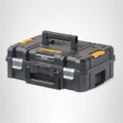 TSTAK II Flat Top Tool Box With Flexible Stacking Platforms And Holds Up To 66 Lbs Heavy Duty Metal Latches Bi Material Handle