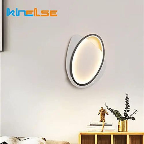 Modern Minimalism LED Wall Lamps 8W Indoor Living Room Bedside Sconces Corridor Office Bedroom Home Decor Wall Lighting Fixtures (C Warm White (2700 3500K)) on a wall.