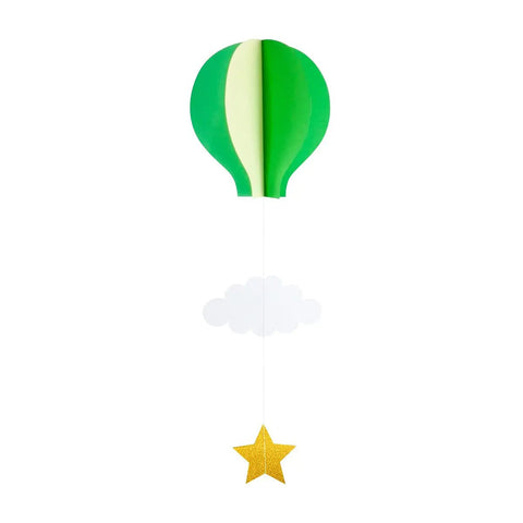 Colorful Hot Air Balloon Paper Decorations 4 Pack with Clouds and Stars Hanging Garland for Kids Room Decor and Party Backdrops