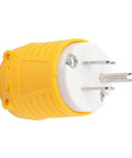 Heavy Duty NEMA 5-15P To Dual Receptacle Adapter 15 Amp 125 Volt Rugged ABS Construction close-up view of the plug