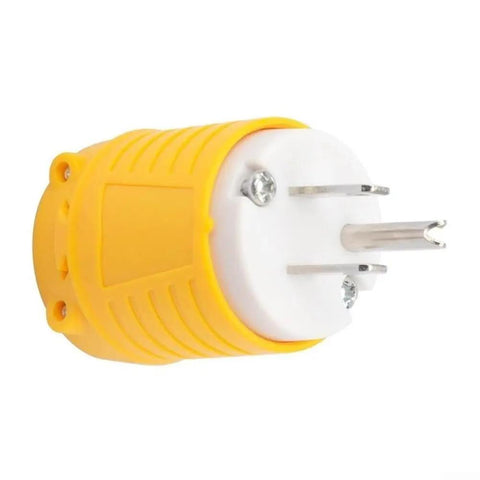Heavy Duty NEMA 5-15P To Dual Receptacle Adapter 15 Amp 125 Volt Rugged ABS Construction close-up view of the plug