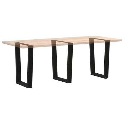 Adjustable Dining Table Legs 3 Piece Beefy Black Steel 70 cm Height Stable Replacement For Home And Office, modern V-shaped design