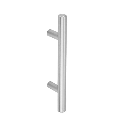 Euro Bar Cabinet Handle Satin Nickel Finish Five And Three Eighths Inch Long With Three Inch Center To Center Holes Pack Of 25 Brushed Modern Bar Pull For Cabinets And Drawers, front view