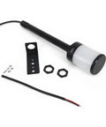 DC 12V LED Signal Tower Light With L Shaped Base Pro Grade Industrial Three Color Indicator Beacon With Buzzer For CNC Mechanical Equipment Alarm Light Stacking Tower Lamp For Machinery And Production Line, disassembled showing components on white background