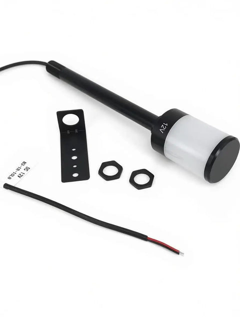 DC 12V LED Signal Tower Light With L Shaped Base Pro Grade Industrial Three Color Indicator Beacon With Buzzer For CNC Mechanical Equipment Alarm Light Stacking Tower Lamp For Machinery And Production Line, disassembled showing components on white background