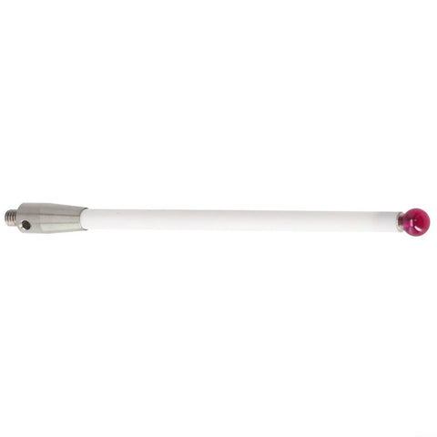 Ceramic stylus test probe for CMM, white 100 mm stem with pink 6 mm ball tip