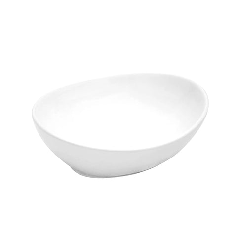 Oval Vessel Sink For Bathroom Above Counter White Ceramic Porcelain Vanity Lavatory Bowl 16 By 13 Inches Modern European Inspired Design With High Gloss Durable Glaze Non Porous Surface Fits One And Three Quarter Inch Drain