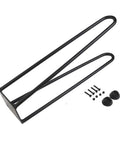 Heavy Duty Foldable Metal Table Legs With Rubber Feet For DIY Coffee Tables Desks And Nightstands Built Tough Iron Industrial Modern Style One Pack 16 Inch Supports Up To 300 Lb, showing leg, screws, and rubber feet