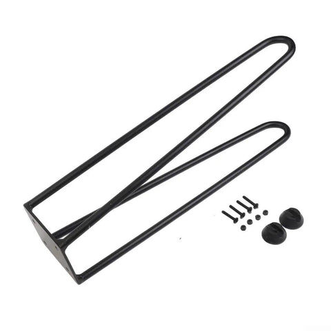 Heavy Duty Foldable Metal Table Legs With Rubber Feet For DIY Coffee Tables Desks And Nightstands Built Tough Iron Industrial Modern Style One Pack 16 Inch Supports Up To 300 Lb, showing leg, screws, and rubber feet