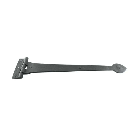 18 Inch Black Wrought Iron Strap Hinges With Spade Tip Heavy Duty Gate And Door Hinge Set Of 6 with hardware, rustproof finish