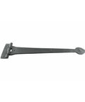 Heart Style Wrought Iron Strap Hinges, 18 Inch, Black Flush Mount with Spade Tip for Gates and Doors, shown in full view