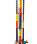 Crazy Rides Building Kit With 364 Components For Adults And Big Kids Hands On STEM Toy To Build Speedy Cars And Creative Creations Fully Compatible With Other Sets A Fun Gift For Holidays And Weekend Projects. Tall multicolor plastic tower model with base and seats