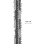 Close-up of 100 Ft Roll Zipper Pile Weatherstrip With 0.250 Inch Pile Height And 0.187 Inch Backing Gray, showing zipper tooth design.