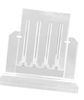 Transparent Acrylic Car Oil Quality Comparator Stand Four Hole Design For Quick Visual Oil Color And Level Check In Workshops Garages And Performance Tuning, clear 4-hole acrylic stand