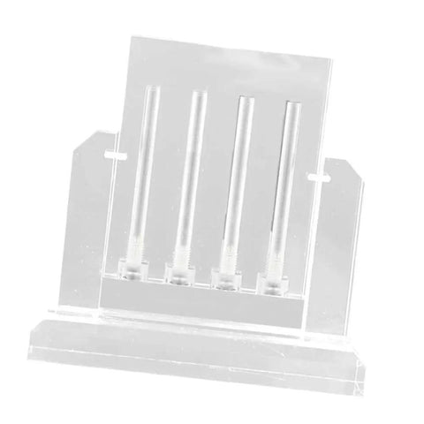 Transparent Acrylic Car Oil Quality Comparator Stand Four Hole Design For Quick Visual Oil Color And Level Check In Workshops Garages And Performance Tuning, clear 4-hole acrylic stand