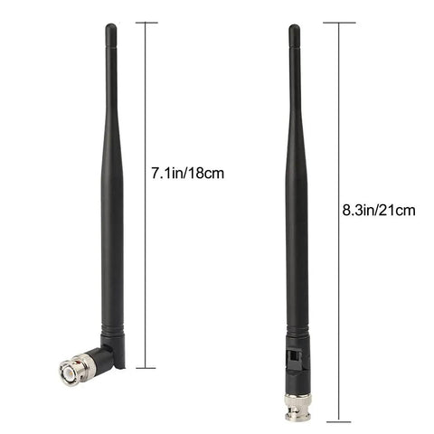 Image of Two Pack UHF 400-960MHz BNC Male Antennas For Handheld Scanners And Ham Radios, 3dBi Gain, 21cm, easy clip on design