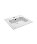 Voltaire Vanity Top Sink With Integrated Bowl Glossy White Ceramic Top Mount No Fuss Install Scratch Resistant NonPorous Surface Built To Last For Easy Clean Bathroom Vanity Upgrade