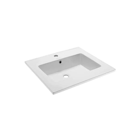 Voltaire Vanity Top Sink With Integrated Bowl Glossy White Ceramic Top Mount No Fuss Install Scratch Resistant NonPorous Surface Built To Last For Easy Clean Bathroom Vanity Upgrade