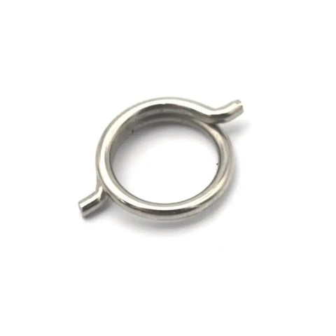 Get Your Hands On 4 High-Performance Torsion Spring Wire Sets With 1.8mm Od And 15mm Length, Crafted From Tough Nickel Plated Steel For Serious Industrial Grind Where Reliability Is Total Vibe And Durability Rules The Game, showing a nickel-plated spring with hooks.