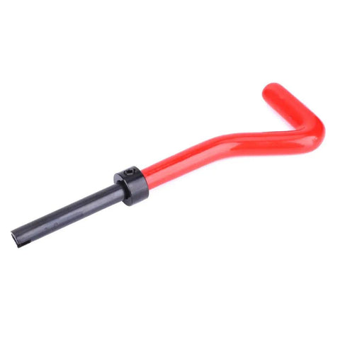 17 Piece Thread Repair Kit With Beefy Stainless Steel M10x1 Inserts Twisted Drill Tap And Tap Wrench, red L-shaped handle