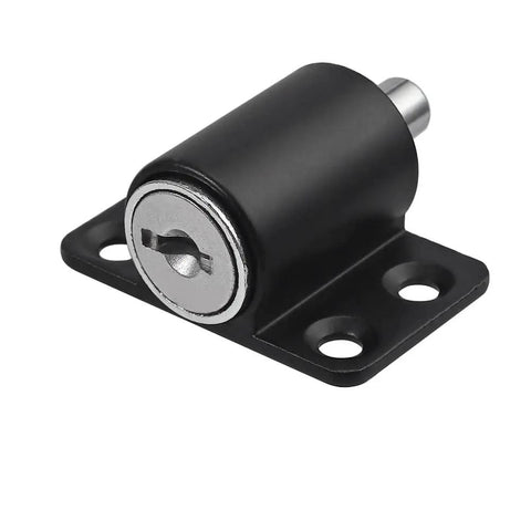 Rock Solid Heavy Duty Latch Kit, Lock Down Your Doors And Cabinets With Zero Hassle, black aluminum bolt with key mechanism.
