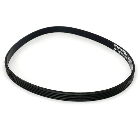 Bulletproof Washer Drive Belt Replacement Part Premium Rubber For Front Load And Top Load Washers Easy Install Fixes Spin Problems Noisy Operation Burning Smell Fits Common US Brands And Similar Models black rubber washer drive belt W10006384