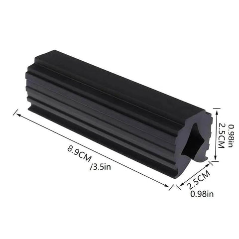 Golf Club Grip Replacement Tool With Rubber Vise Clamp, dimensions shown, black, for easy grip install and regripping, protects shaft.
