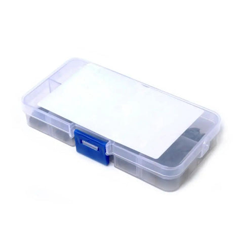 160 Piece E Clip Assortment Kit With External Retaining Rings In Ten Sizes From 2 To 12 MM Black Metal Snap Clips In Case For Handy DIY Repairs Maintenance And Assembly Projects clear plastic case with blue latch