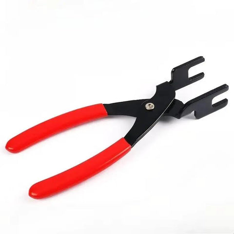 Heavy Duty Fuel Line Disconnect Pliers For Chevy Volt Bolt EUV Plus Blazer EV with red grips and U-shaped jaws.