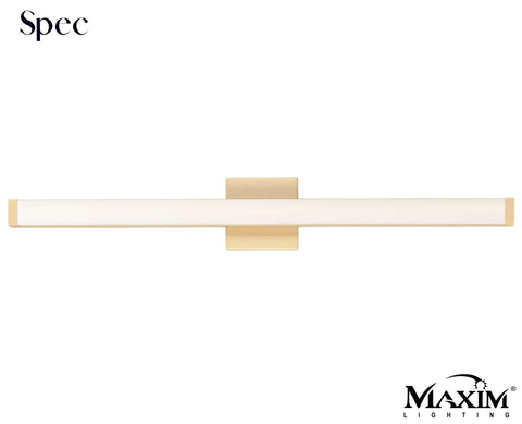 Spec Vanity 36 Inch One Light Bath Vanity Light With Gold Aluminum Finish And White PMMA Acrylic Shade, Easy Install 52006GLD