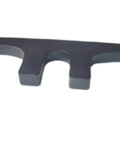 Close-up of Beefy Heavy Duty Steel Attachment Plate for Home Gym Strength Training and Lifting, showing cut-out design.
