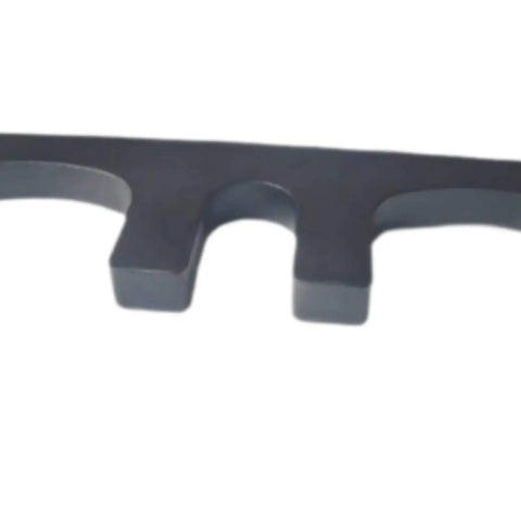 Close-up of Beefy Heavy Duty Steel Attachment Plate for Home Gym Strength Training and Lifting, showing cut-out design.